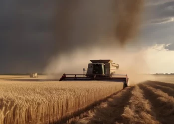 John Deere cotton harvester